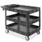 Dryser Utility Cart with Wheels, 46" x 25" Heavy Duty 550 lb. Capacity with Shelves - 3 Tier Rolling Cart with Two 5" Swivel Casters for Warehouse, Garage, Cleaning